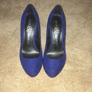 Rock & Republic Blue Suede Heels